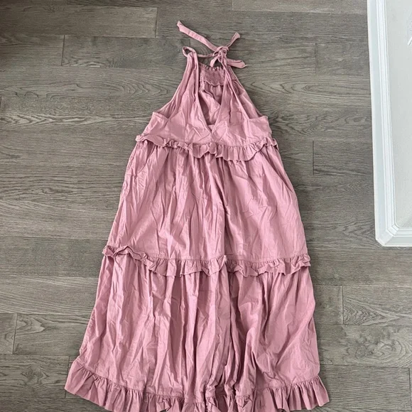 🌼FREE PEOPLE🌼 Anita Dusty Pink Ruffled Maxi Dress, Size S - Picture 9 of 11